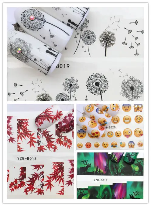 

1/pcs Brand New Watermarked sticker Dandelion / Plant / Animal Nail Sticker, Nail Accessories, 2018 Hot Sale YZ-13