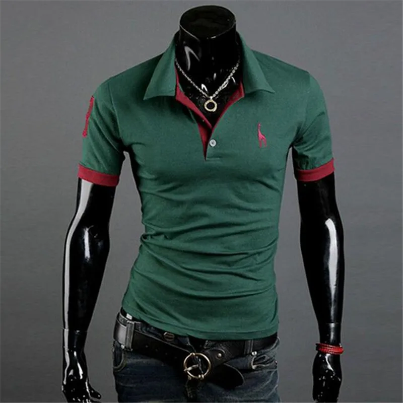 Прямая поставка, брендовая одежда, новая мужская рубашка поло, мужская деловая и повседневная однотонная мужская рубашка поло с коротким рукавом, дышащая рубашка поло - Цвет: Green