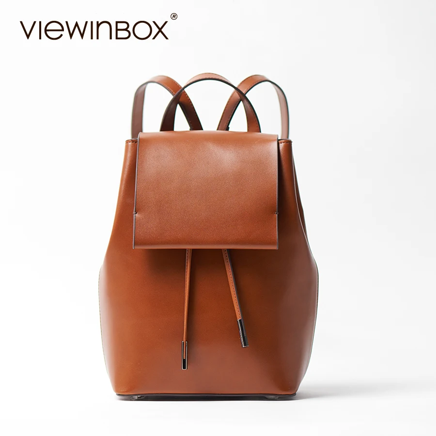 

Viewinbox Women Backpack Casual School Bag Split Cowhide Leather Fashion Small Backpacks For Teenage Girls
