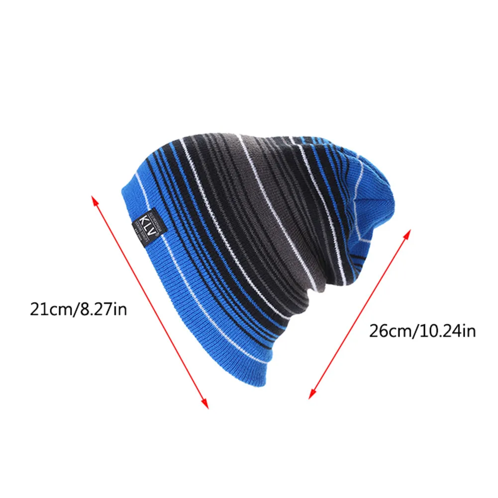 Мужские и женские шапки, полосатая цветная шерстяная вязаная шапка, осенне-зимняя теплая Лыжная вязаная шапка, вязаная Лыжная шапка, женская мужская шапка