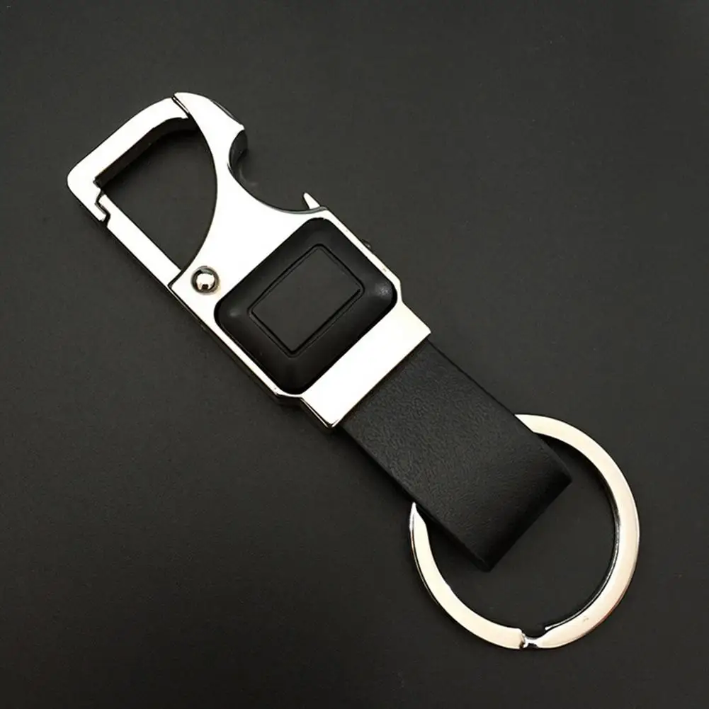

Car Keychain Multi-function Auto Key Ring LED Lamp PU Car Key Chain Automotive Car-styling Zinc Alloy Bottle Opener