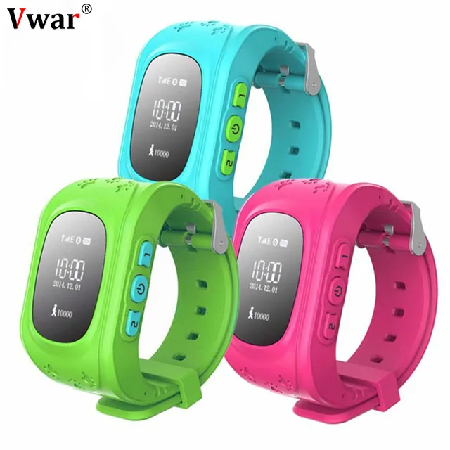 Best Price Vwar Anti Lost Q50 OLED Child GPS Tracker SOS Smart Monitoring Positioning Phone Kids GPS Baby Watch Compatible IOS & Android