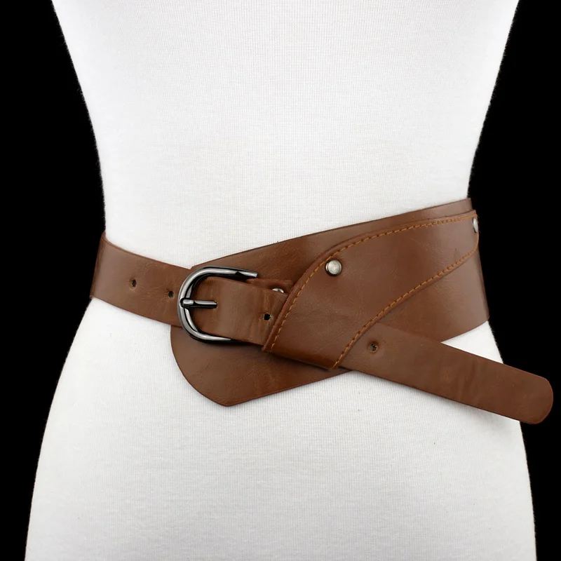 

Lady Fashion Waistband Girls Hip Leisure Wide Belt Leather Waistband Waist Seal Irregular Tide Decoration Waist Chain B-8408