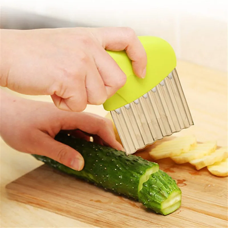 Удобный Овощной волновой измельчитель, кухонный нож из нержавеющей стали для овощей, фруктов и картофеля, форма для нарезки кухонных инструментов 896456