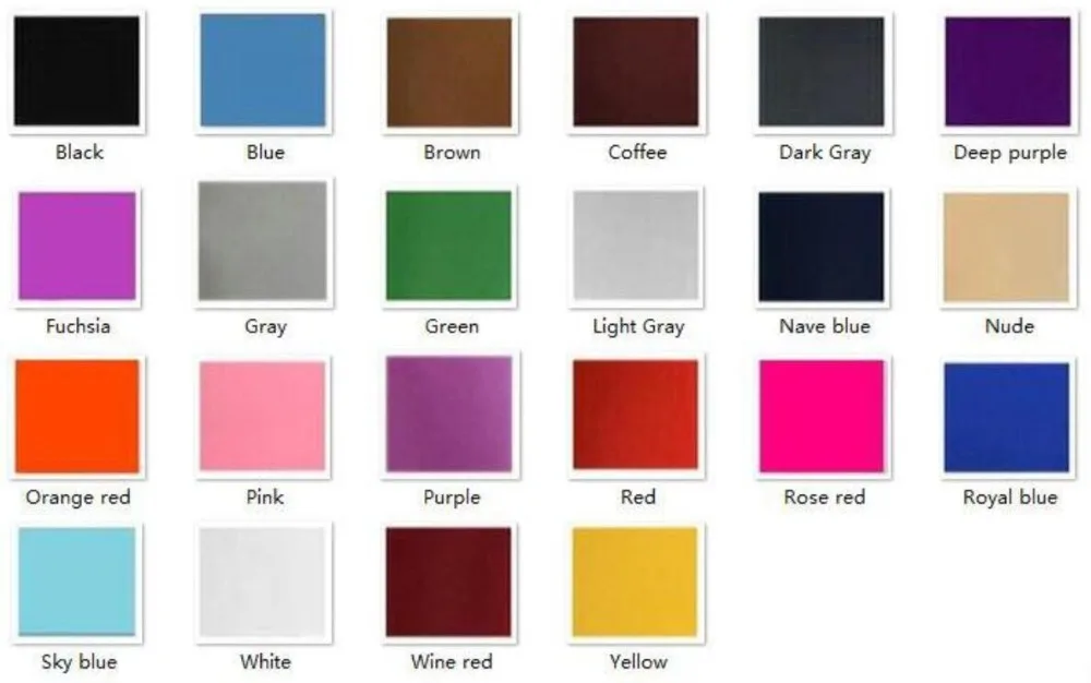 OVIGILY COLOR CHART