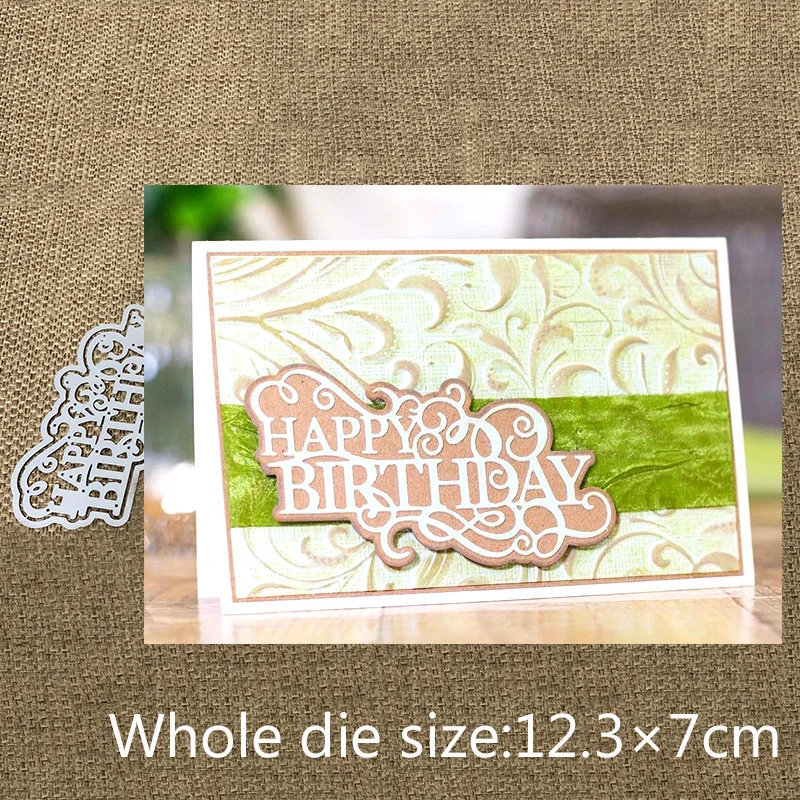 

New Design Craft Metal Cutting Dies cut die Happy Birthday letters Scrapbooking Album DIY Paper Card Craft Embossing Die Cuts