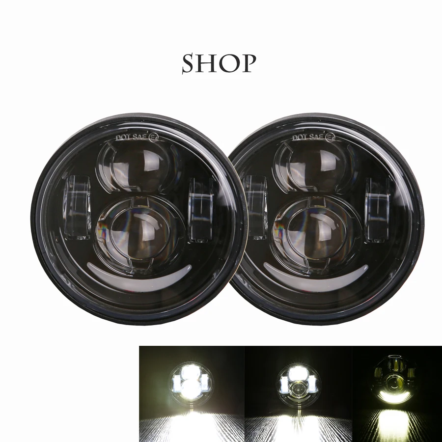 1 пара для мотоцикла fat bob DRL фары 4 65 &quotLED H4 двойные лампы 5 дюймов светодиодный