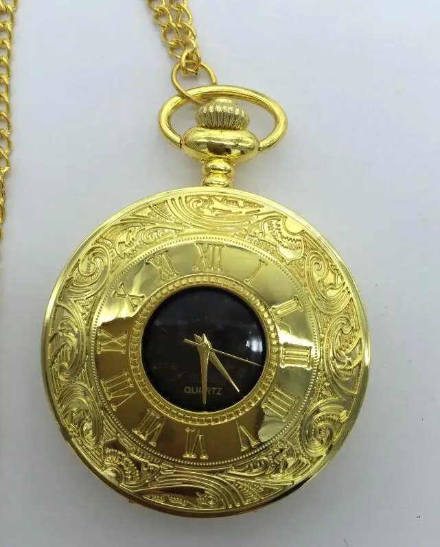 

Men and woman watch jewelry gifts Golden Rome hollow out steampunk Necklace pocket watches gift