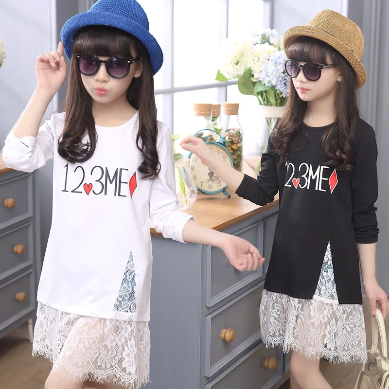 

Girl Spring Dress Children's Garment Spring And Autumn Long Sleeve Child Princess Lace Kids Clothing