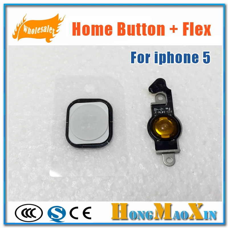 

5pcs Original For Apple 5G Home Button Key with Flex Cable Assembly For iPhone 5 Repair Parts Black White