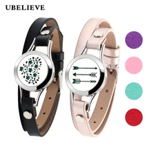 Ретро Кожаный браслет для мужчин из нержавеющей стали кожаные браслеты эфирное масло диффузор медальон модные ювелирные изделия Многослойные унисекс 25 мм