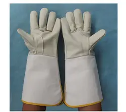 Высококачественные длинные сварочные перчатки, защитный костюм, устойчивые к высокой температуре, брезентовые рабочие перчатки