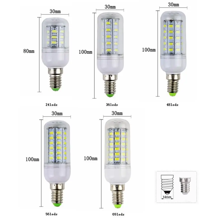 Beeforo 7 Вт дневной Светодиодный лампочки кукурузы для внутреннего открытый большой Area-E14 Разъем для дома лампы Супер яркий кукуруза лампа 220 В