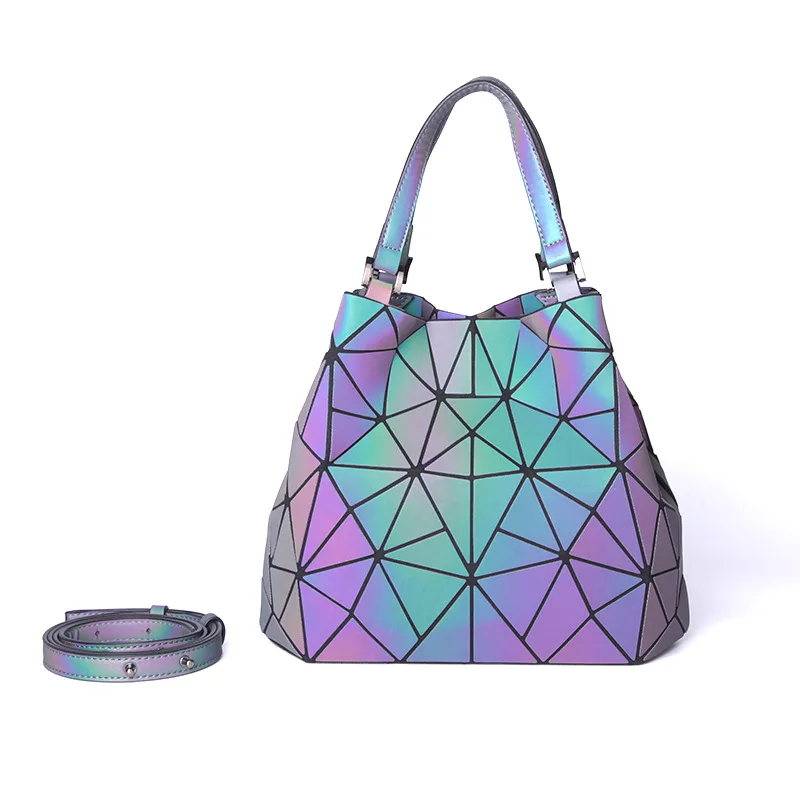 

Sac a main femme luxury Luminous geometric bag 2019 ladies hand bag and messenger bag women fashion bucket bag getting out