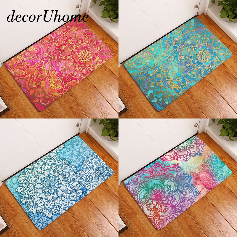 decorUhome Bohemia Anti Slip Waterproof Floor Mat Flower