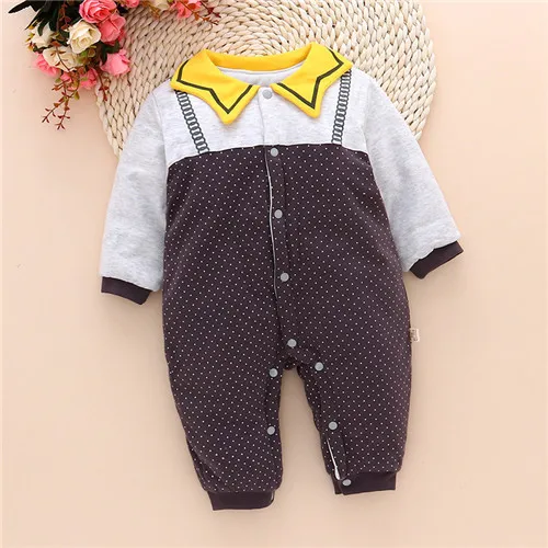 Newborn baby boy gril clothing boys girls rompers Coral cute infant Overall toddler jumpsuit baby costume one piece - Цвет: Золотой