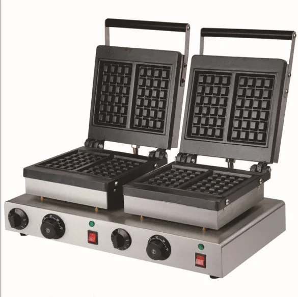 110V 220V double bakers commercial Liege waffle maker_ egg waffle maker