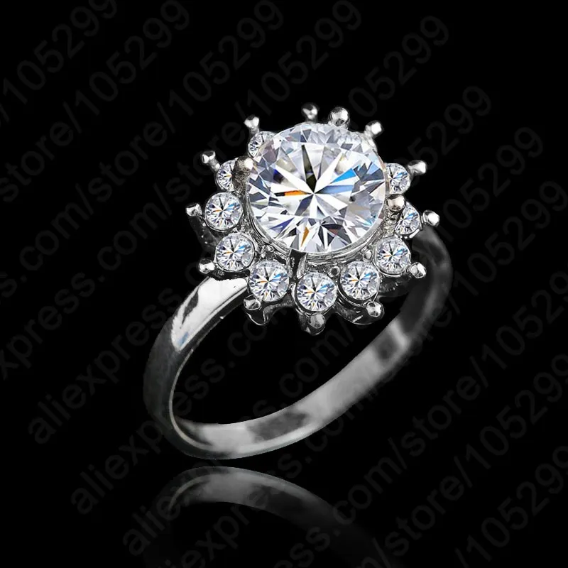 

Nice Good Quality Flower Sun Cubic Zirconia 925 Sterling Silver Jewelry CZ Stone Rings US Size6-9 Free Shipping
