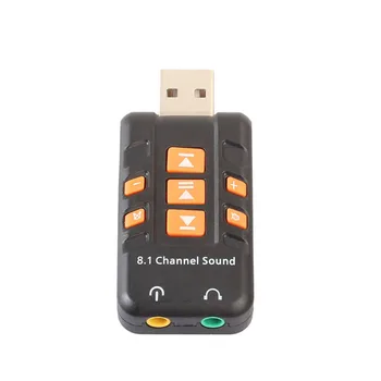 

Multi USB Sound Card 8.1 Channel Virtual CD Audio Adapter Amplifier Shell Black External Computer Sound Cards for PC Laptop