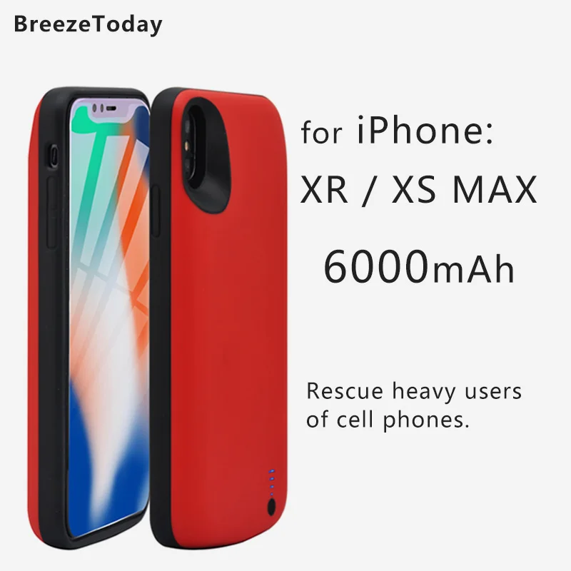 Чехол для аккумулятора 6000 мАч, чехол для iPhone XR XS MAX, внешний аккумулятор, чехол для зарядного устройства, чехол для зарядки аккумулятора, чехол для телефона