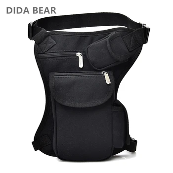 

2017 Men Canvas Drop Waist Bags Leg Pack Bag Men Belt Bicycle And Motorcycle Money Belt Fanny Pack For Work Black High Quality
