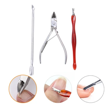 

3 Pcs/set Cuticle Nail Clipper+Cuticle nipper Set Nail Art Tool Dead Skin Fork Trimmer Peeling Knife Cuticle Remover