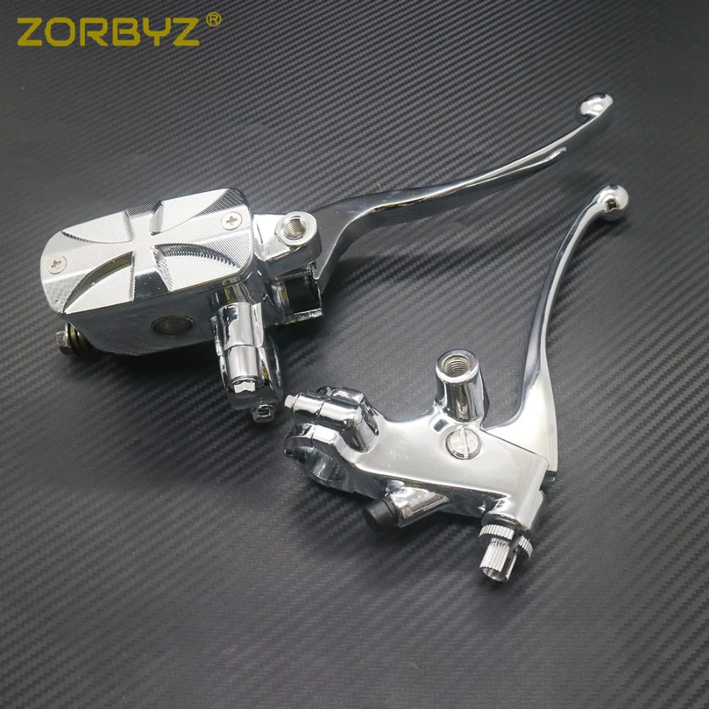 ZORBYZ 22mm Motorcycle Chrome Handlebar Control Reservoir 14mm Bore Brake Clutch Levers Fit for Harley Honda Victory | Автомобили и