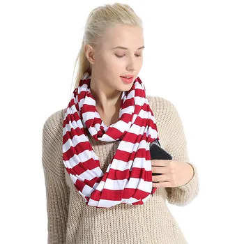 

Women Loop Scarf Infinity Wrap Hidden Zipper Pocket Warm Travel Couple Scarves Winter Warm Solid Ring Blanket Wrap Shawl D20
