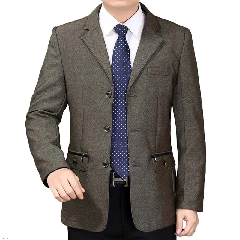 Новое поступление, Осенний деловой костюм для взрослых мужчин, деловой приталенный Мужской дизайнерский повседневный костюм