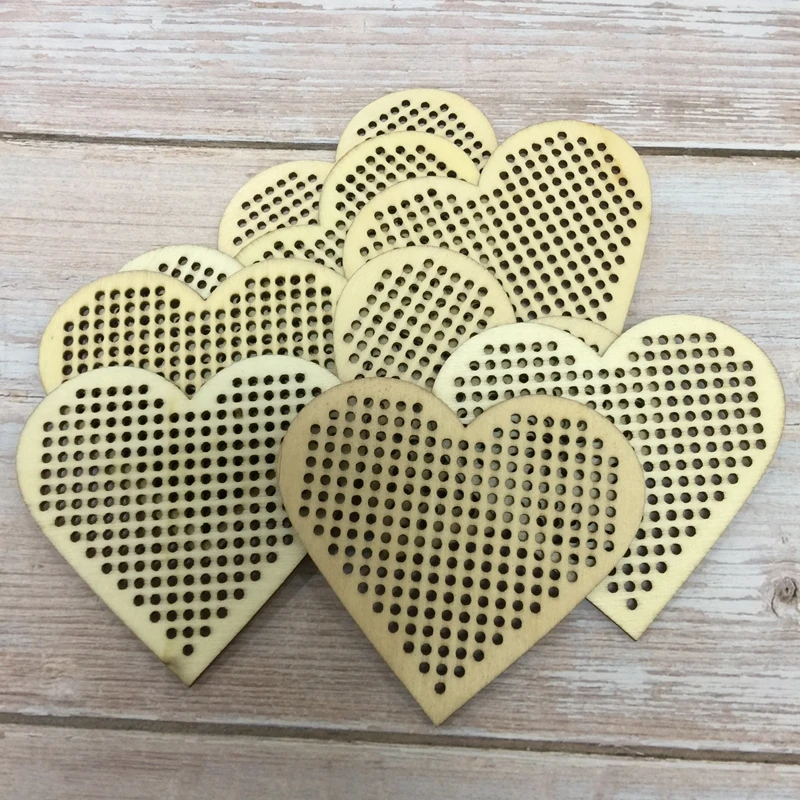 set of 20 pcs free shipping heart pendant cross stitch wood charm crafts DIY sewing pendant 77x77mm (5)