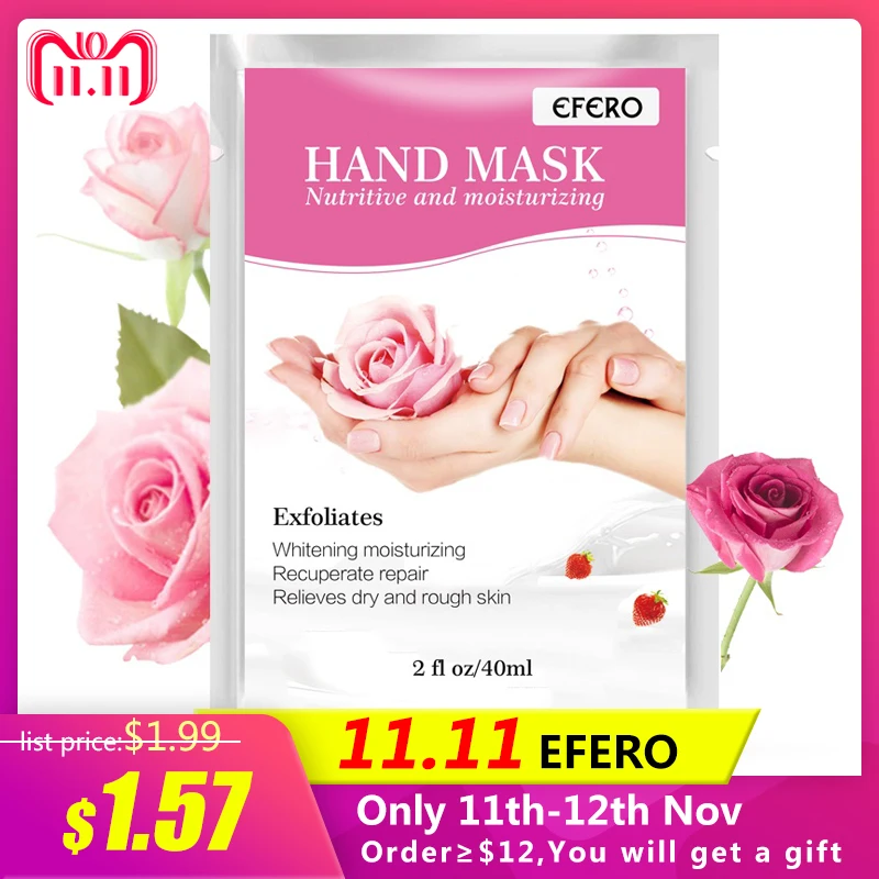 EFERO Exfoliating Hand Mask Wax Peel Hand Care Moisturizing Spa Gloves