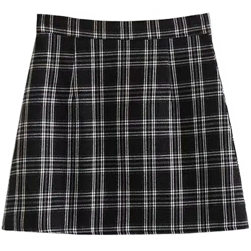 Летняя женская юбка с высокой талией, клетчатая трапециевидная юбка, Повседневная мода Kawaii, студенческие юбки в стиле колледж, шорты E3234