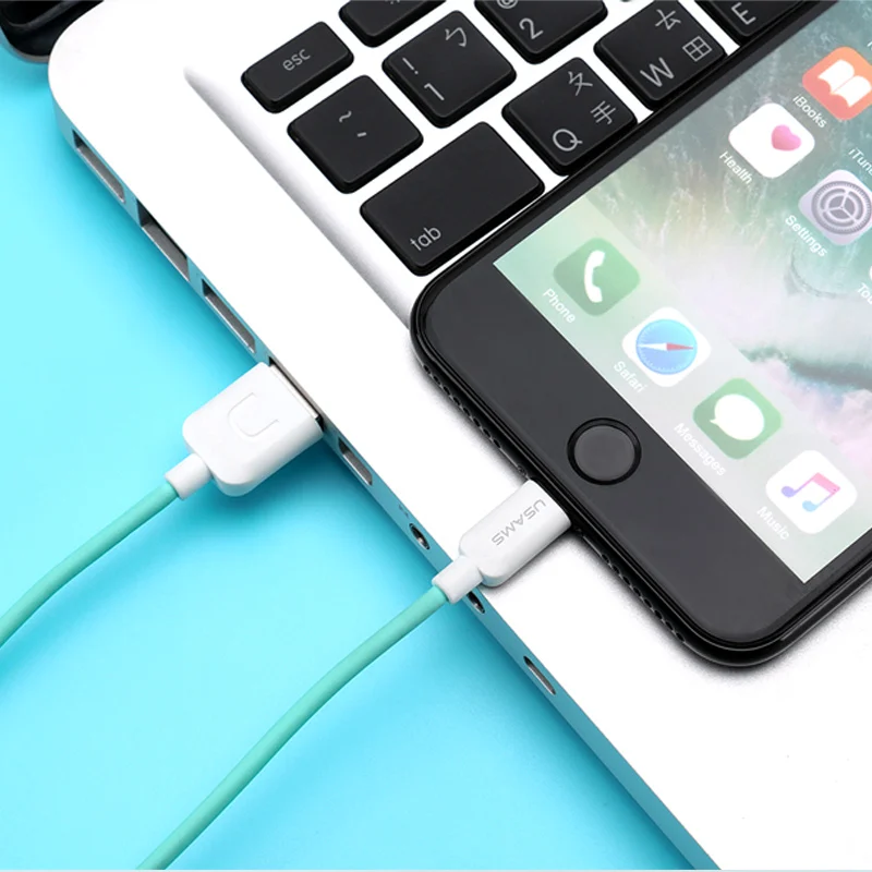 USB кабель для iPhone xr USAMS iOS 2A Быстрая зарядка XS X 8 7 6 5 iPad синхронизации данных