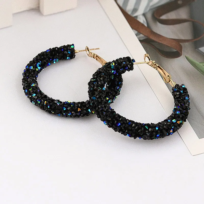 POXAM Korean Statement Crystal Drop Earrings For Women 2019 Fashion Jewelry Geometric Multiple Color AAA Zircon Women's Earring