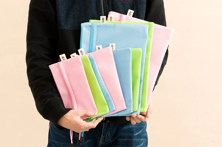 Кобелко-Экскаватора двойной слой файл мешок застежки-молнии бумажный мешок документа цветные, холщовые сумки для школы офиса файл, органайзер, хранилище, сумочка, папка A4/A5/A6