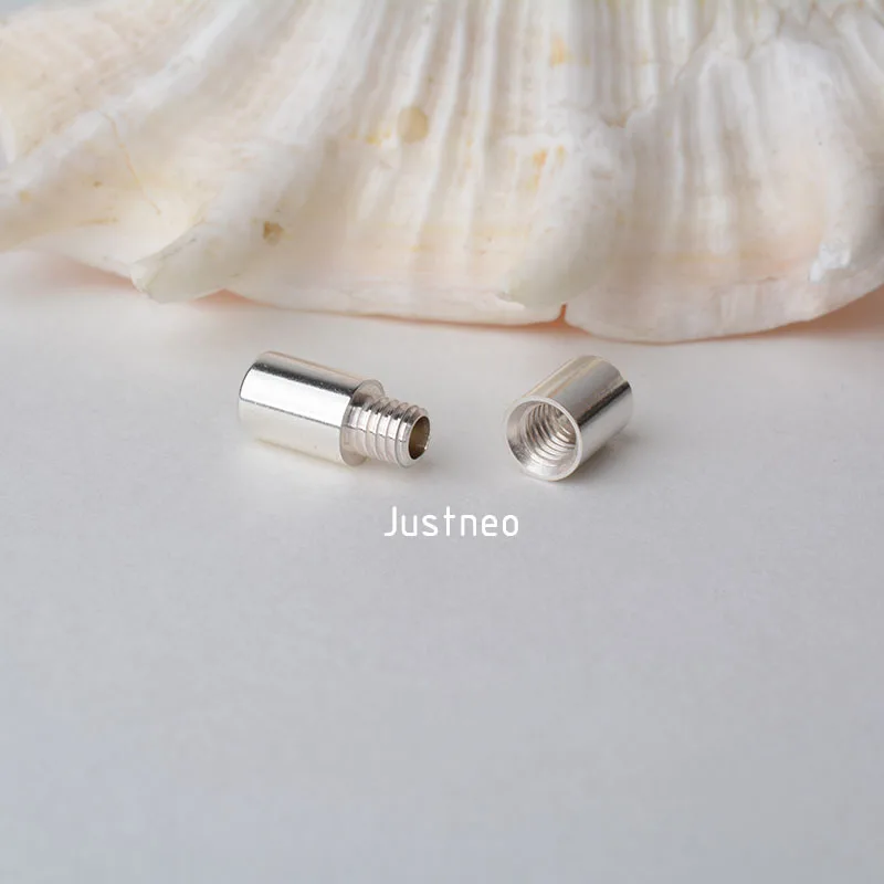 Solid 925 Sterling Silver Thread clasp , for Necklace / Bracelet Jewelry diy Components