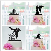 Смешанный стиль Супермен и Wonderwoman свадебный торт Топпер помолвка/юбилей торт Топпер для украшения свадебного торта