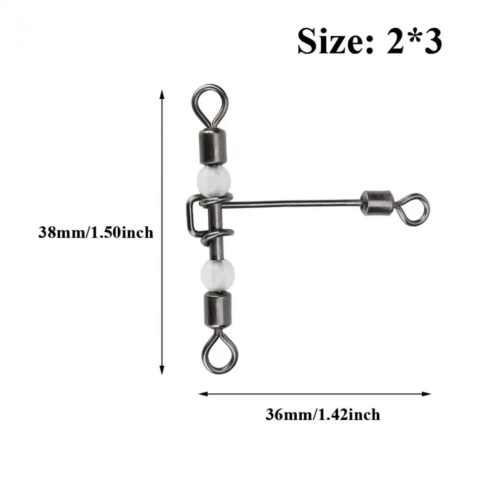 10 шт./компл. прочный T-shape форме, благодаря чему создается ощущение невесомости с рыболовные оснастки поворотный 3 ходовой шаровой подшипник Вращающийся шарнир из тройными крючками для наращивания волос аксессуары