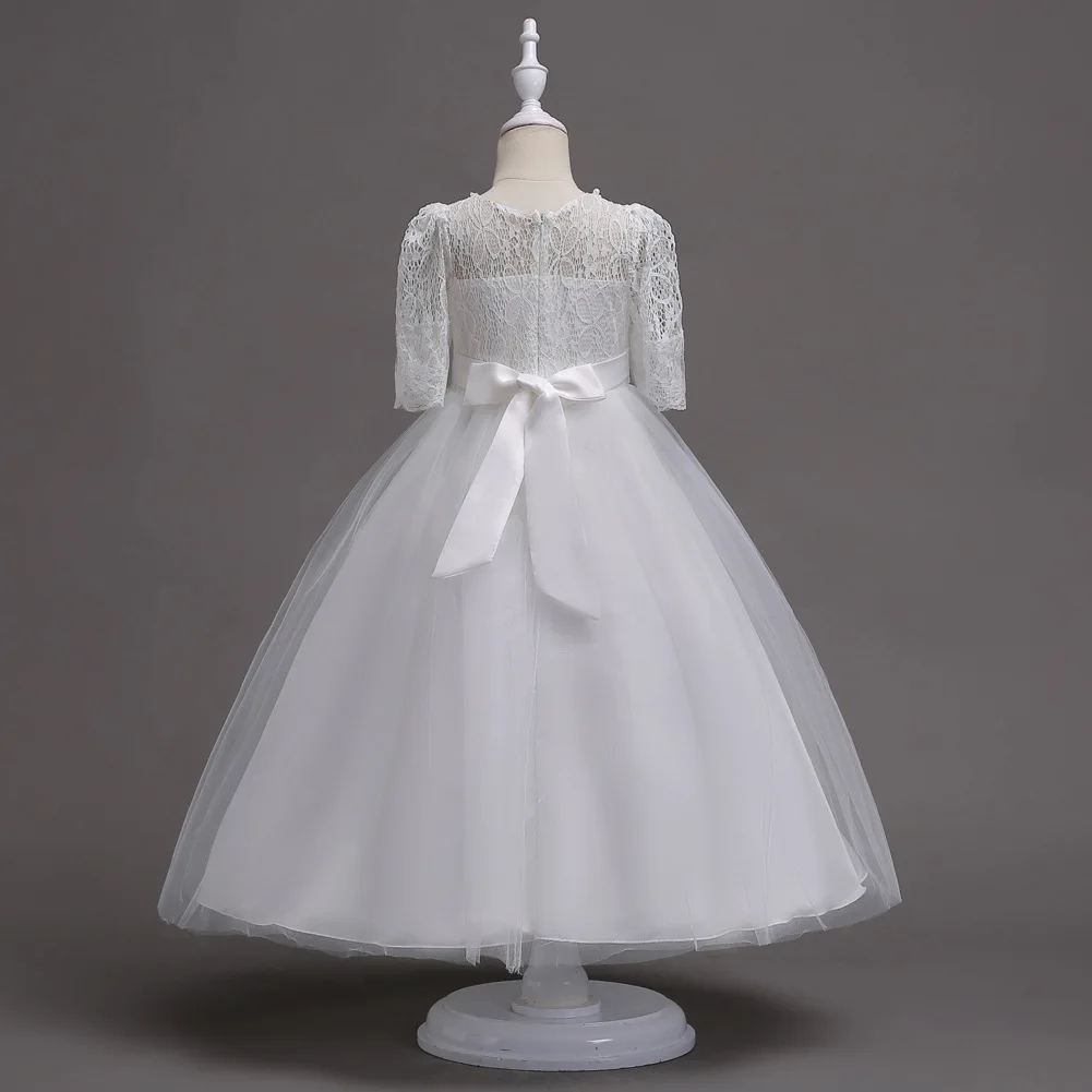 Weixu/кружевное платье принцессы с цветочным узором для свадебной вечеринки для девочек Детские вечерние бальные платья, официальная одежда для девочек 5, 8, 10, 12, 14, 16 лет