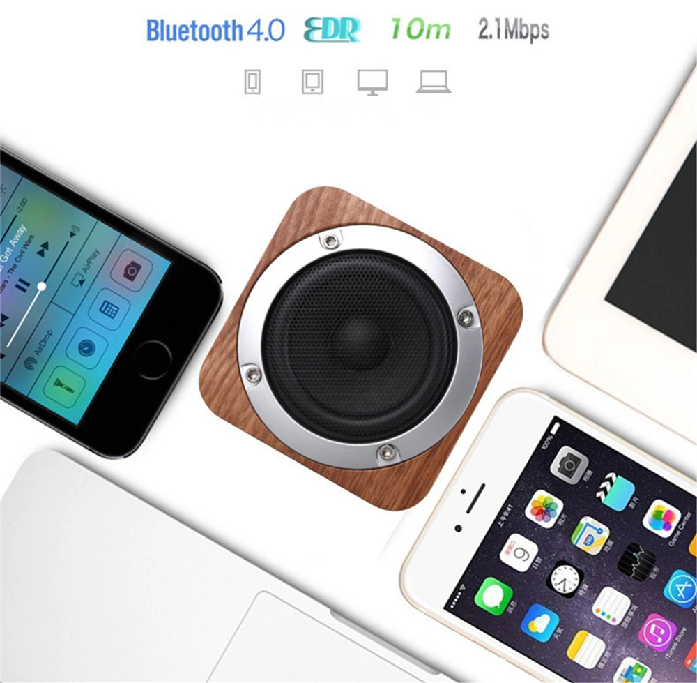 Деревянный bluetooth динамик сабвуфер мини настольный громкоговоритель портативные