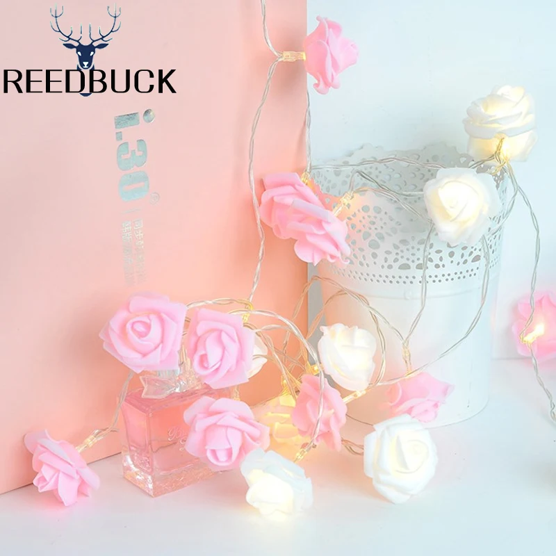 

1M 2M LED Romantic Rose Flower String Light For Holiday Wedding Xmas New Year Home Dedroom Table Decor AA Battery Fairy Garland