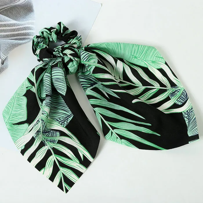 

women children hairwear fashion hair rings Newest Fashion Creative Scarf Hair Ring Printed Fabric Butterfly Tie Hair Ornament