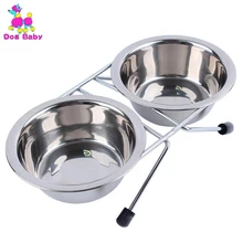 Dog Bowl Stainless Steel Pet Dog Cat Double Bowls Iron Stand Food Water Dishes Feeder Pet Supplies Comida Mascotas Dog Bowl Stainless Steel Pet Dog Cat Double Bowls Iron Stand Food Water Dishes Feeder Pet Supplies Comida Mascotas
