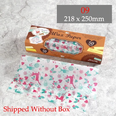 50Pcs/Lot Wax Paper Food-grade Grease Paper Food Wrappers Wrapping Paper for Bread Sandwich Burger Fries Oilpaper Baking Tools - Цвет: 09 Without Box