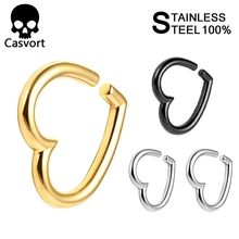 Casvort 2 шт., Новое поступление, ушные нержавеющая сталь 316 L, сердечные ушные датчики, пирсинг, тоннели, ювелирные изделия для тела, партия, пара, распродажа