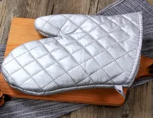 Gants de cuisine épais en sergé noir, résistants à la chaleur, pour BBQ, 1 pièce, en Polyester et coton, LB 118
