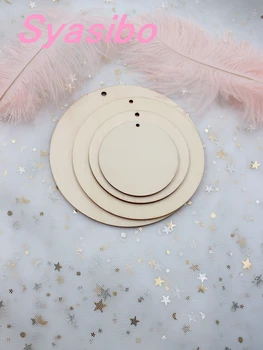 

50mm/60mm/76mm/101/mm/120mm Blank Wood Circle Necklace Round Wooden Disks With Hole Favor Tags-CT1202