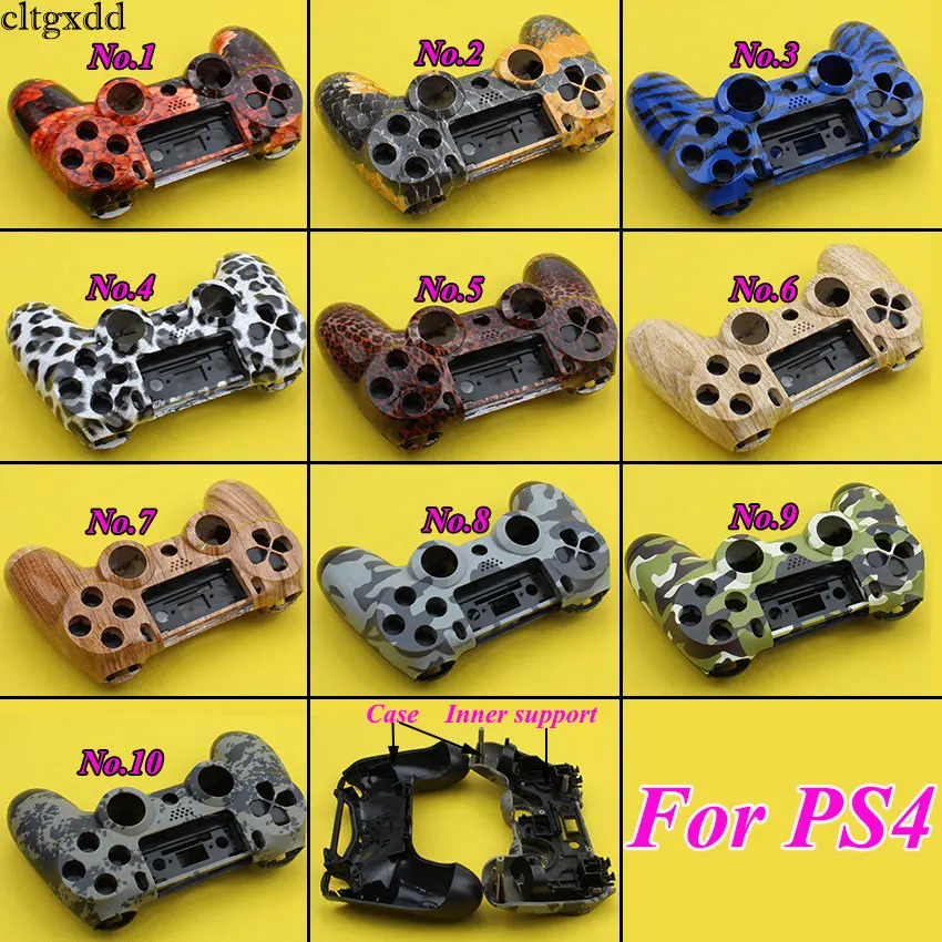 

cltgxdd Front+Back Hard Plastic Upper Housing Shell Case With Inner Support for PS4 Wireless Controller Cover