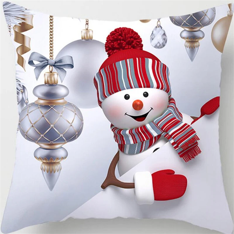 4545Cm Happy New Year Christmas Santa Claus Xmas Decorations for Home Cotton Elk Decorative Pillows Cover adornos de navidad (8)