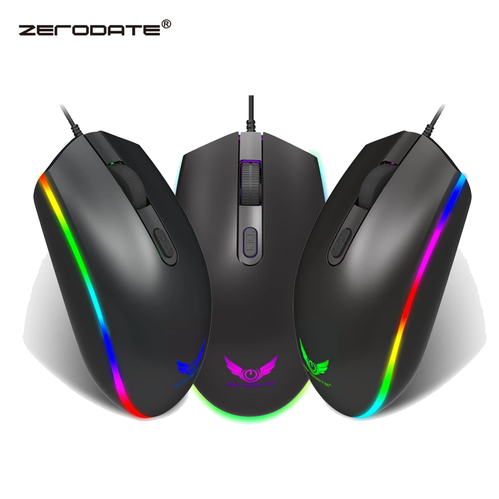 

ZERODATE New RGB Wired Mouse 1600DPI Office Gaming Mouse Support PC Laptop Computer Accessories